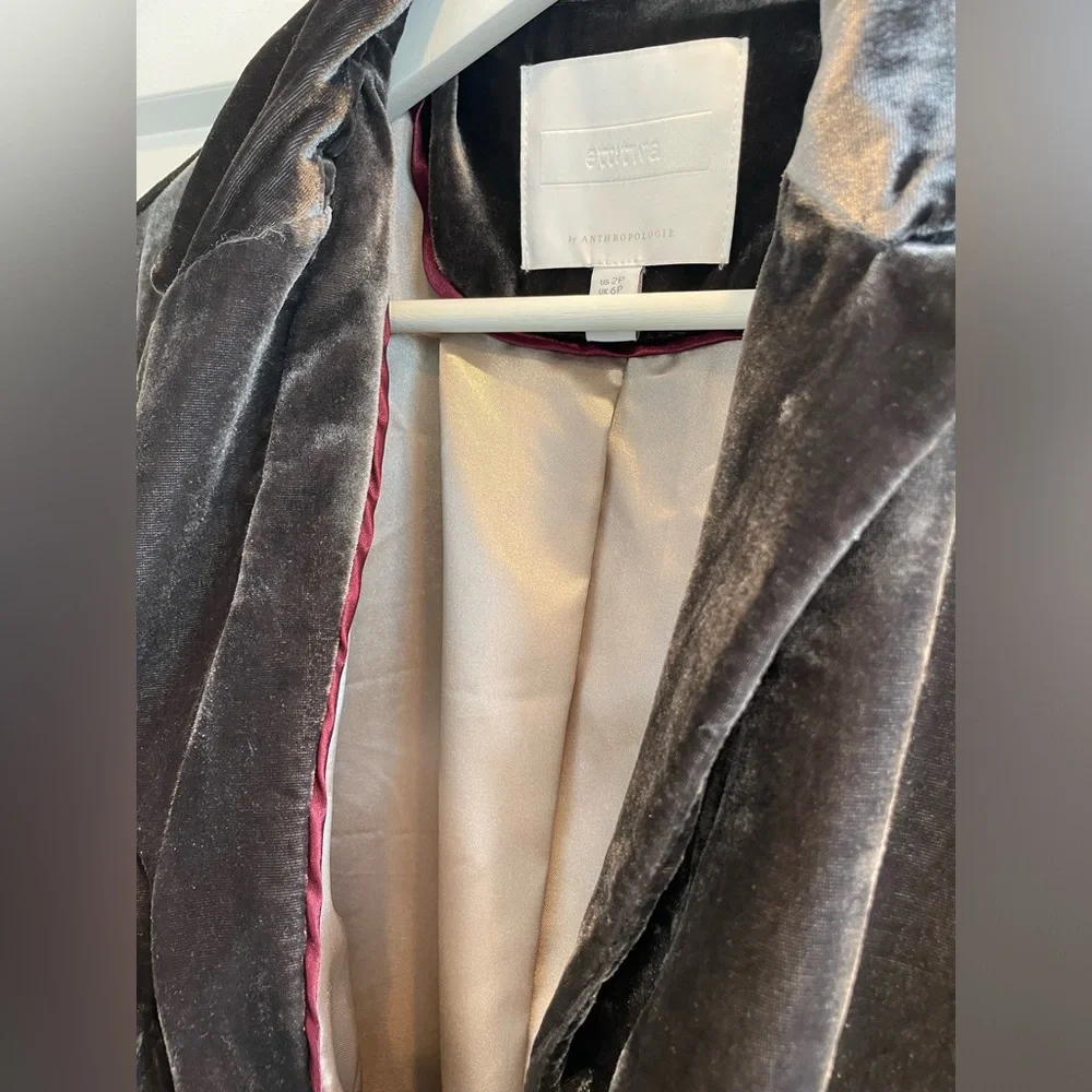 Anthropologie Velvet Blazer in Rich Brown - Picture 3 of 5